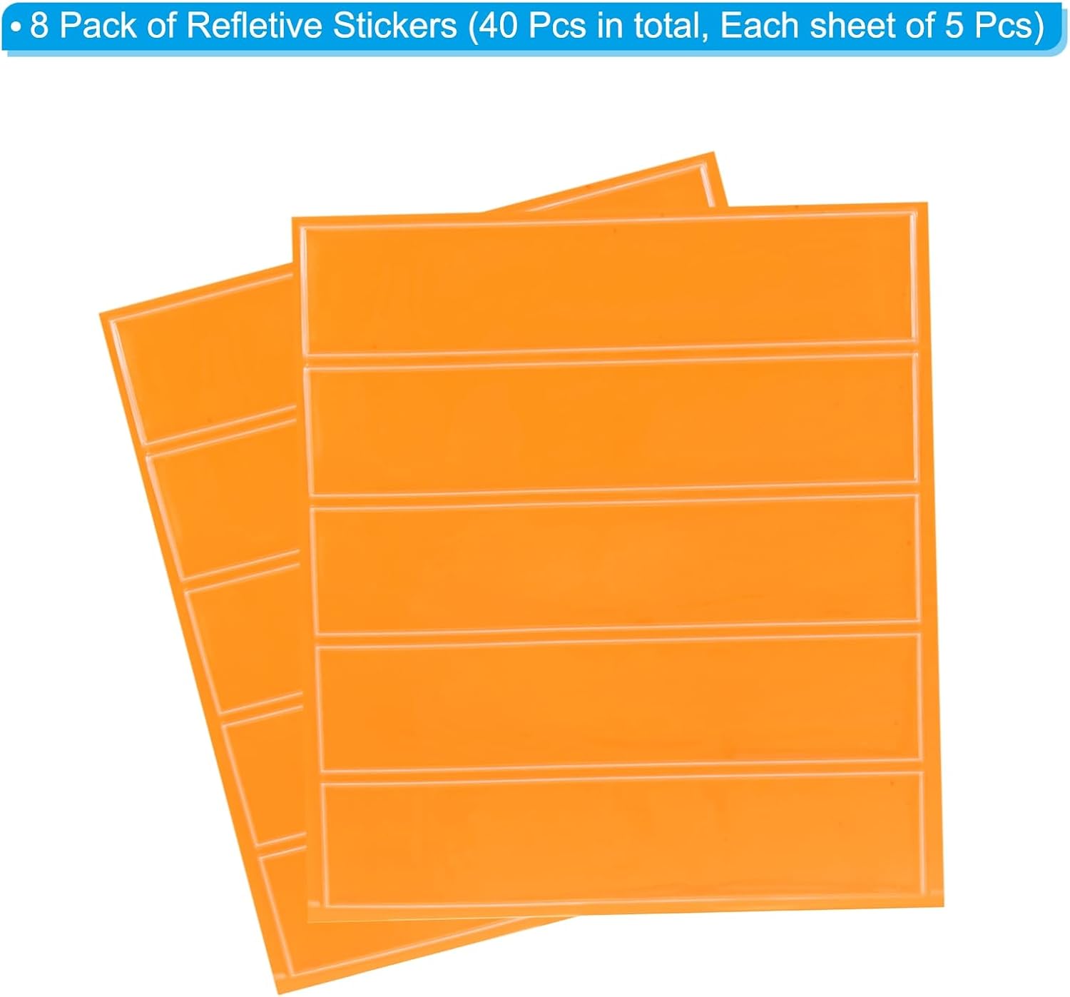 PATIKIL 4.5 x 1 Inch Safety Reflective Stickers, 40Pcs Adhesive Night Warning Sticker Waterproof Reflector Tape Strip for Helmet Hard Hat Clothing, Orange-yellow