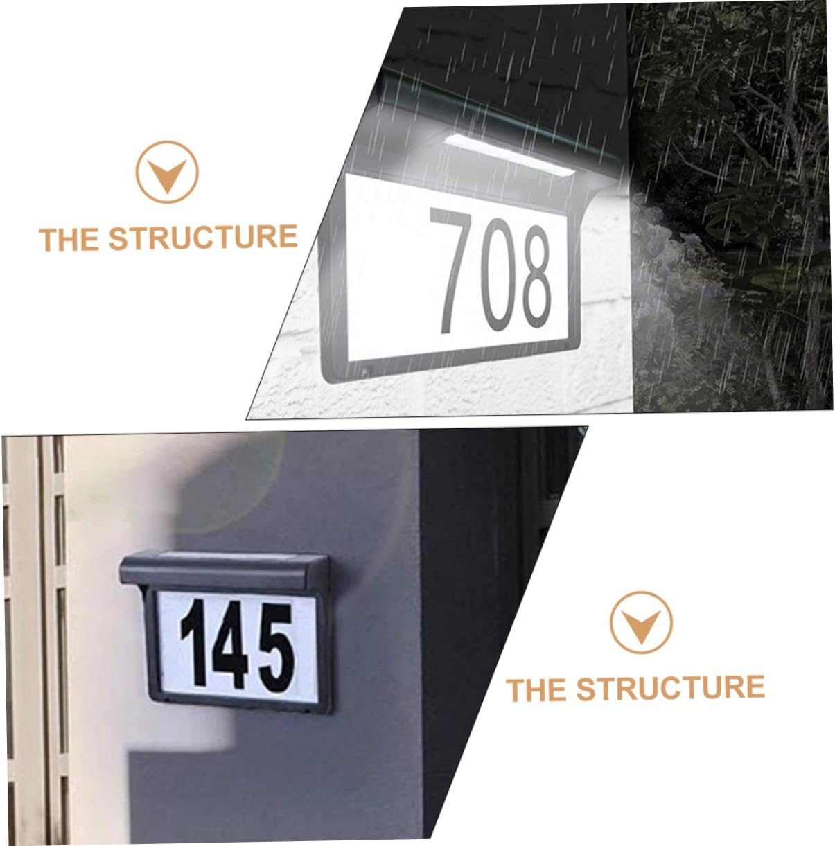 Solar-powered Numbers Lamp Outdoor Solar Address Sign Wall Light Easy to Install