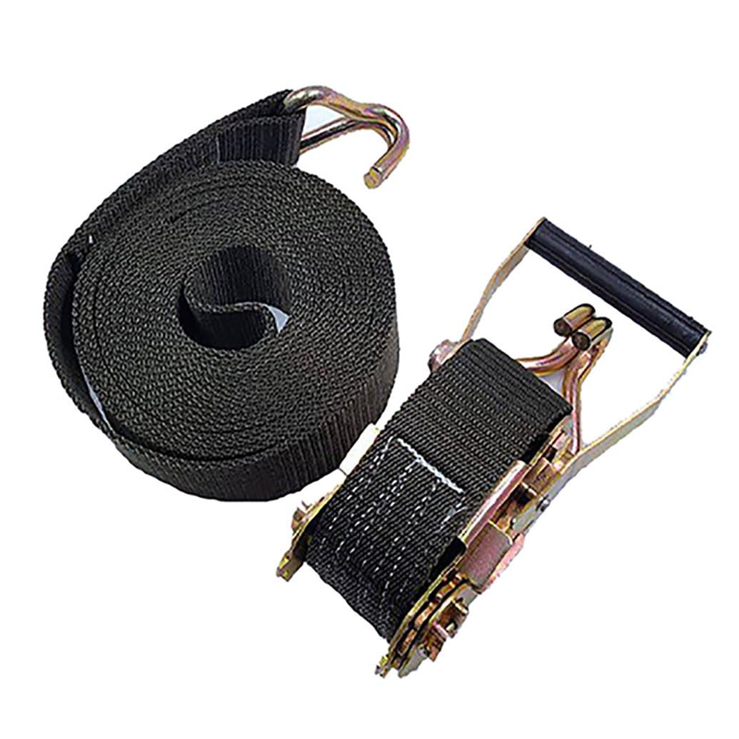 1 Pezzi Cinghia Cricchetto, Cinghie Di Fissaggio A Cricchetto, Cinghia Di Tensionamento A Cricchetto, Per Traslochi, Carrelli, Bagagli, Campeggio, Fissaggio Di Carichi,1.97in, Nero(L 5m/196.9in)