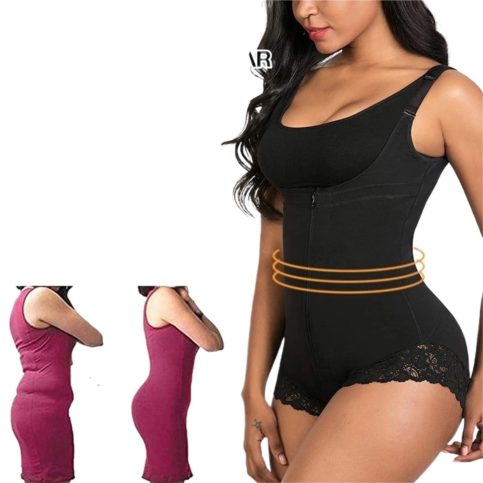 Fajas Reductoras Mujer Faja Moldeadora de Cuerpo for Mujer, corsé sin Costuras, Faja con Cremallera y Busto Abierto.(Beige 2,XXXL)