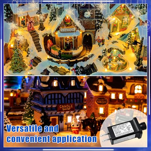 Image of Kingdder 4 Pcs 12V Class 2 Power Supply Yard Inflatable Adapter Replacement with Y Shape 1 Male Divided 3 Female Spillter Connector Low Voltage for Christmas Inflatable LED Lights (15, Watts)