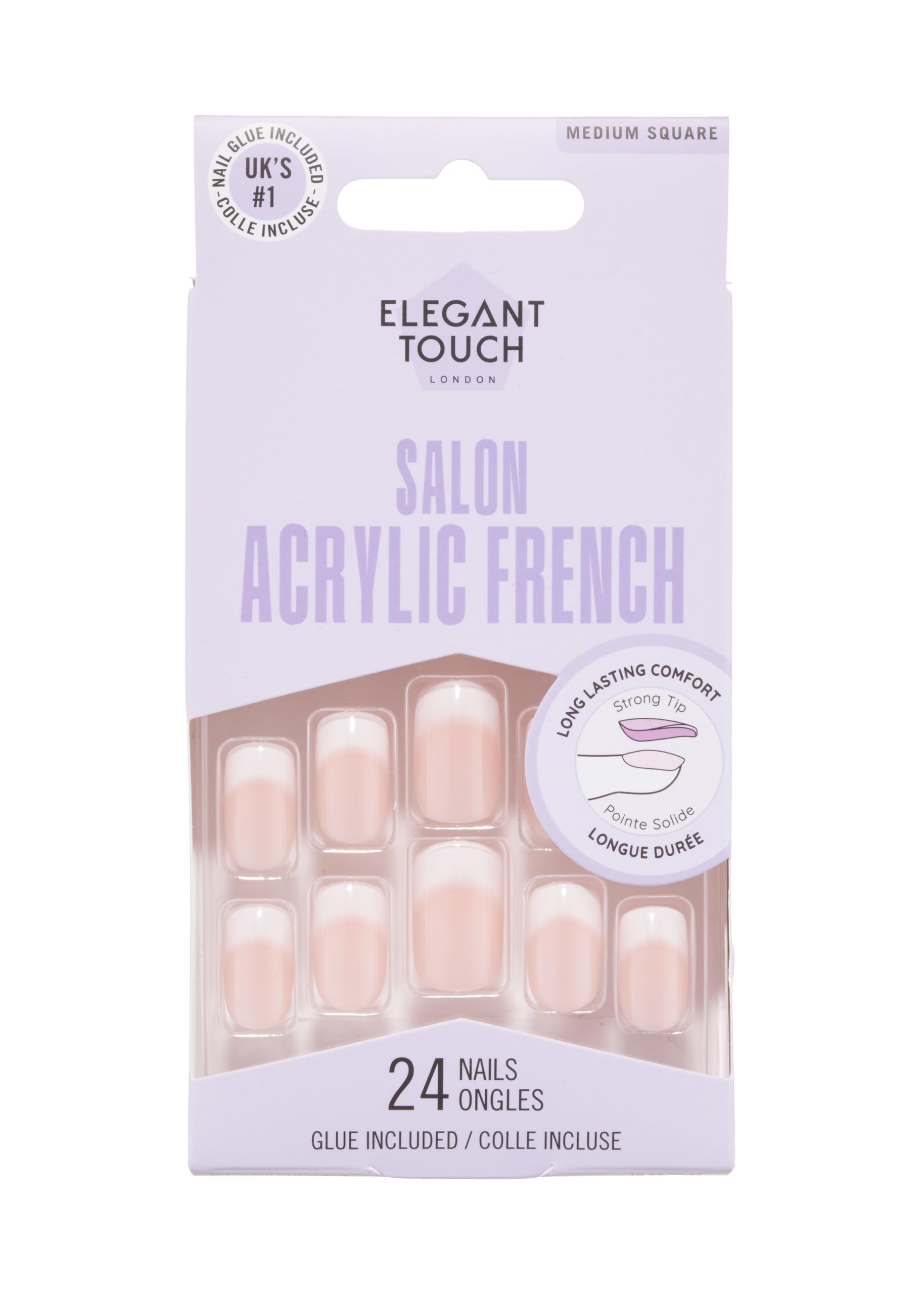 Elegant Touch Unisex French Acrylic No.7