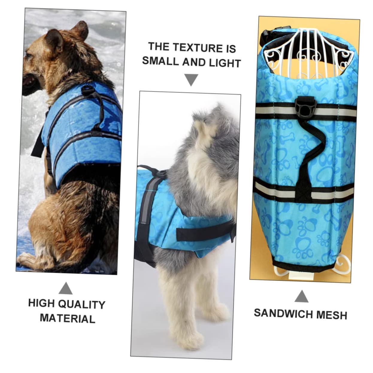 FONDOTIN Vest Handle D-Ring Reflective Stripes Adjustable Size for Puppy Adult Dogs