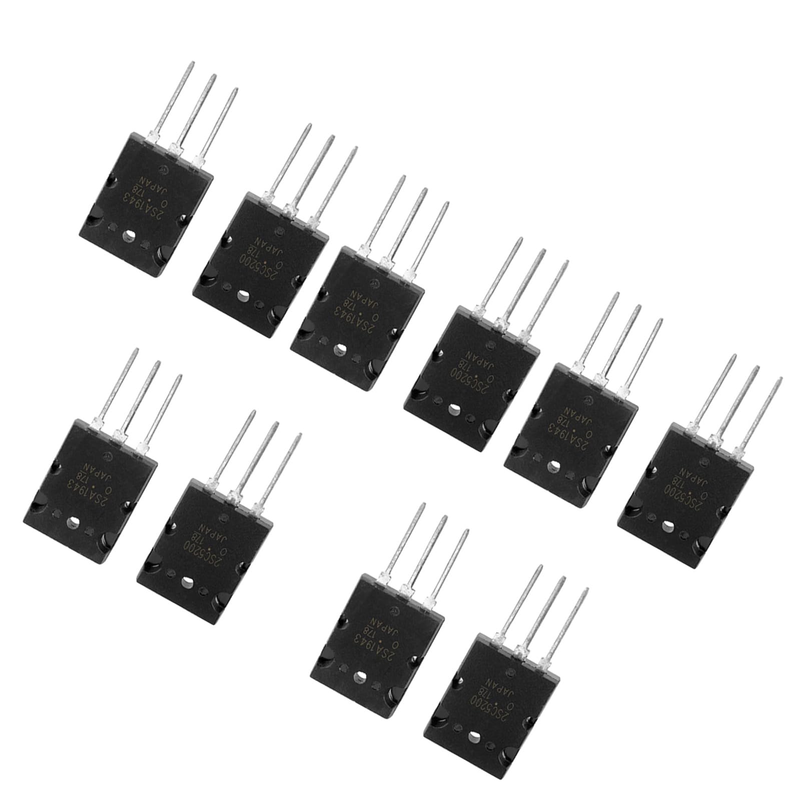 5 Pair Transistor, 5 pcs 2SA1943 Transistor and 5 pcs 2SC5200 Transistor Electronic Component High Power Matched Audio Transistor