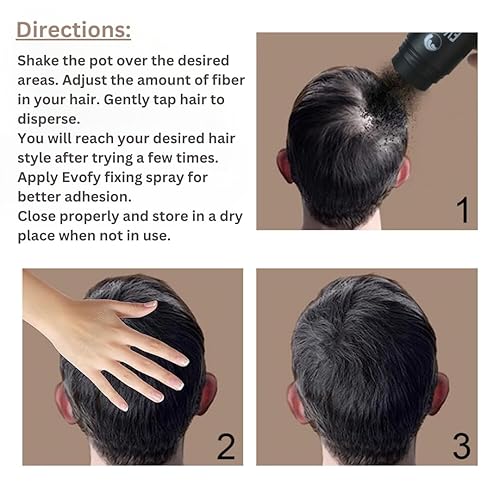 Miniatura 6 de Relleno de fibras capilares de 3.53 oz 3.5 oz. Fijar calvo. Fácil de usar. Para botellas de recarga. Negro). Descúbrelo, pruébalo, recupera tu