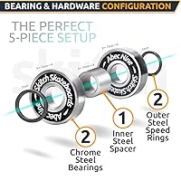 Vista 3 de SKITCH Juego de rodamientos de giro rápido de precisión Paquete de 8 rodamientos de bolas 608 2RS ABEC 9 de acero cromado para patinetas, tablas