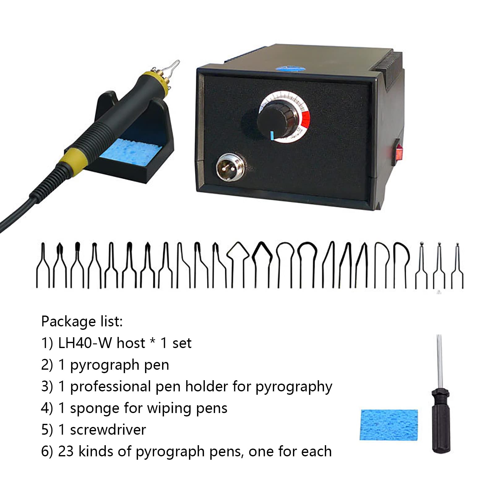 WANGCL Kit de Pluma de pirograbado, Kit de Quema de Madera, Control de Temperatura Digital, Soporte de Host, Pluma de Quema de Madera, conmutación Libre, artesanía DIY