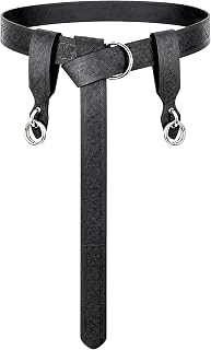 Medieval Belt with Frog Holder Set - Leather Viking Waist Belt | and Sword Sheath for Renaissance Pirate Knight LARP