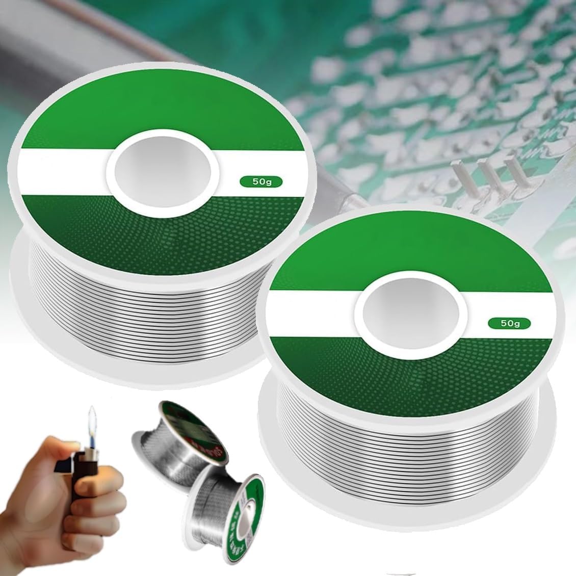 Aluminum Stainless Steel Lighter Solder Wire,Flux for Soldering,Low Melt Solder,New Low Melt Soldering Wire (Size : 100G 2PCS)