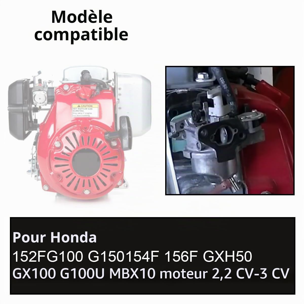 ZAMDOE Carburateur pour Honda 152F GXH50 GX100 G100U MBX10 G100 G150 154F 156F 2.2HP-3hp Mélangeur Belle Loncin Carb Moteur 16100-Z0D-003 16100 Z0D 013 16100-ZM7-803 1 6100-ZM7-V31 16100-Z4E-003