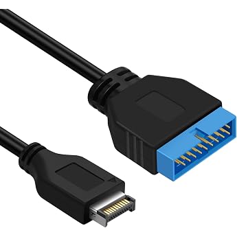 USB 3.0 19/20 Pin Male to USB 3.1 Type E Header Male Extension Cable Adapter 0.3M for Motherboard