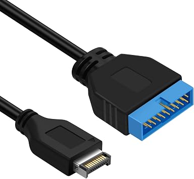 USB 3.0 19/20Pin Male to USB 3.1 Type-E Header Male Extension Cable Adapter for Motherboard 1FT