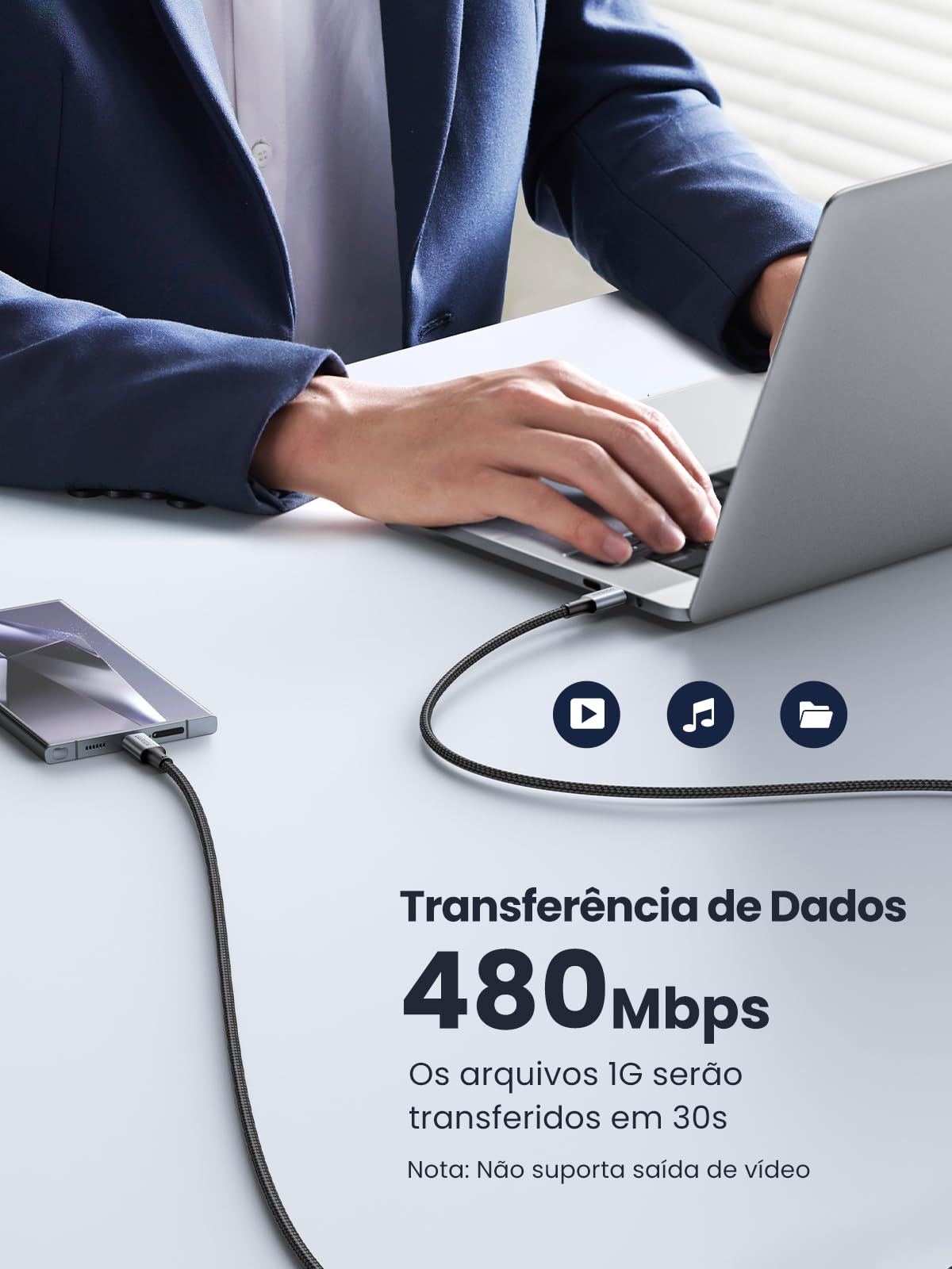 Ugreen Type-C to Type-C 100 W Hızlı Şarj ve Data Kablosu 1 Metre