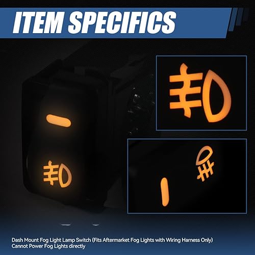 Miniatura 2 de Interruptor de lámpara antiniebla de montaje en tablero delantero con arnés de cableado compatible con Nissan Sentra Pathfinder Rogue Altima