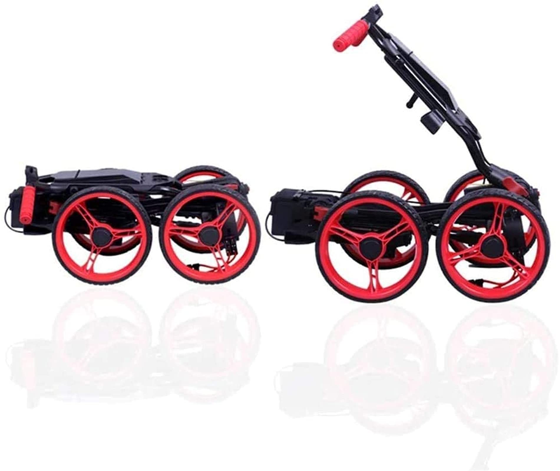 Carrito de Golf de 4 Ruedas Carrito de Golf de 4 Ruedas Carrito de Golf Plegable de tracción/Empuje de Golf Carrito de Golf Plegable de 4 Ruedas Freno de pie Un Segundo para Abrir