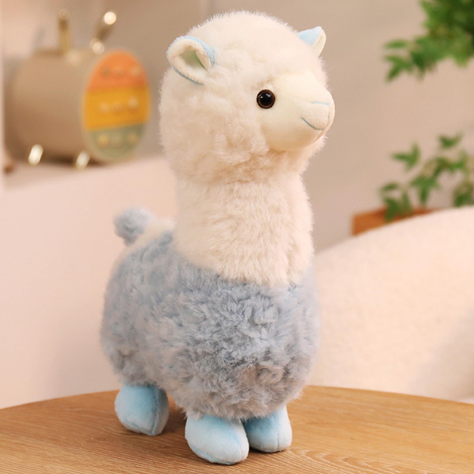 JORCEDI Alpaca Teddy Plush, 30cm/11.81inch Fluffy Soft Toy, Simulated Animal Cuddly Toys Doll Gift for Boy, Girl, Adult (blue)