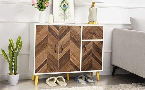 Likein Modern Storage Cabinet With 3 Doors & Drawer, Sideboard Buffet Cabinet With Storage, Small Accent Cabinet With Adjustable Shelves For Living Room, Office, Bedroom, Entryway #TOP3