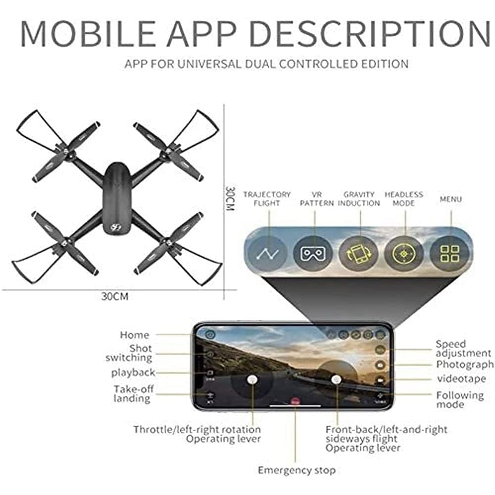 Drone with Camera for Adults and Kids - Foldable RC Quad Copter 4k HD FPV Drone Live Video Gesture/Control Teen Boys/Girls Gifts for Christmas (Black)