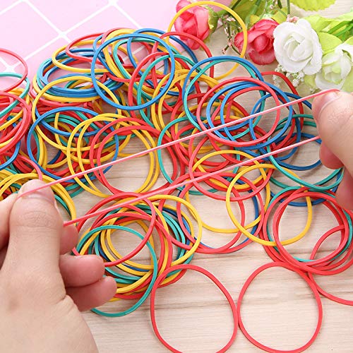 300pcs 25mm(1in) Multi Color Rubber Bands Elastics Bands Sturdy Rubber Bands for Home or Office use