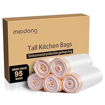 Amazon | meidong ゴミ袋 13ガロン 大型 トールキッチン 引き紐