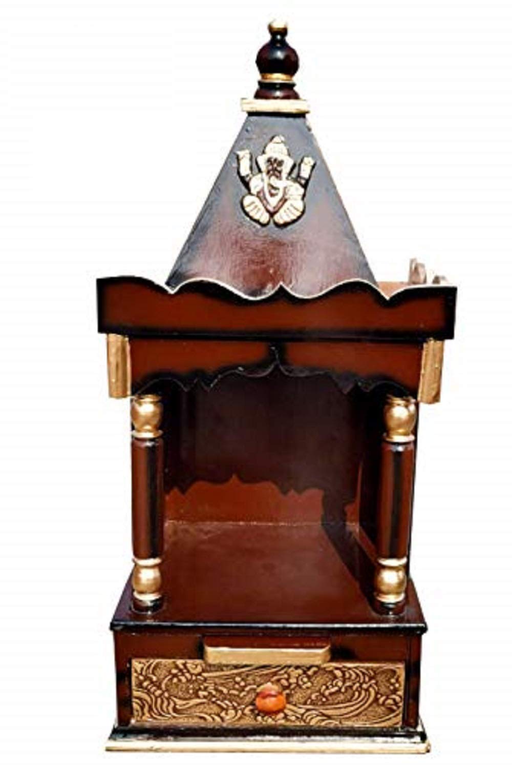 furniture wala Wooden Home Temple (30x25x74 cm, Walnut) Amazon.in