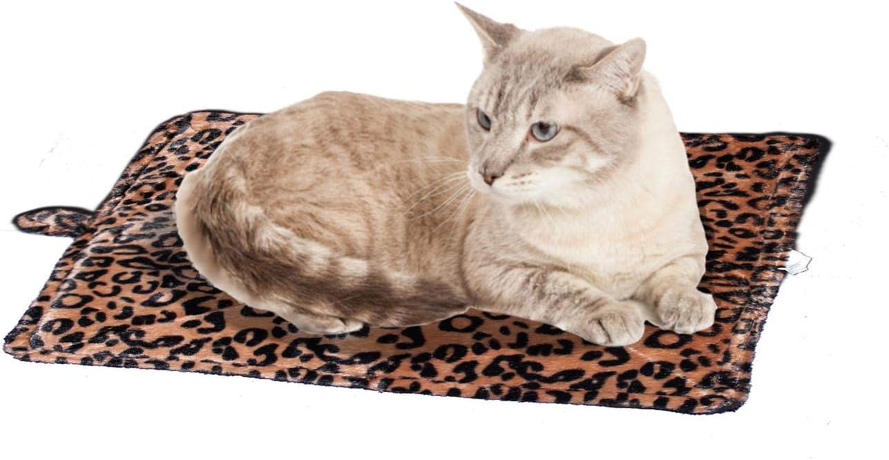 Waloo Pets Self Heating Thermal Cat Mat & Napping Pad (Leopard Brown)