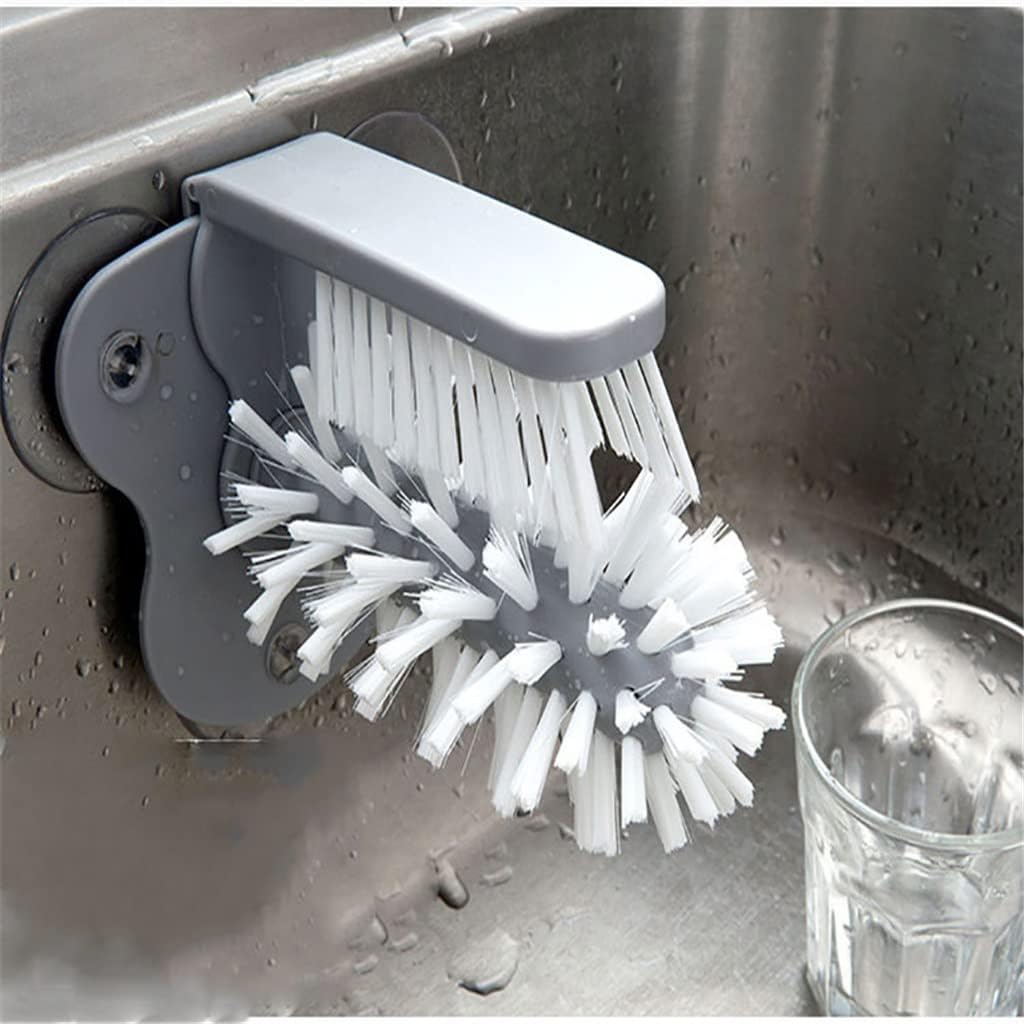 2 in 1 Cup Scrubber Glass Cleaner Bottles Brush Sink Kitchen Accessories Drink Mug Wine Suction Cleaning Gadgets