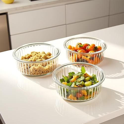 Miniatura 9 de Recipientes de vidrio para almacenar alimentos con tapas, cuencos de almacenamiento de sopa, transparentes, organización de cocina (cucharas