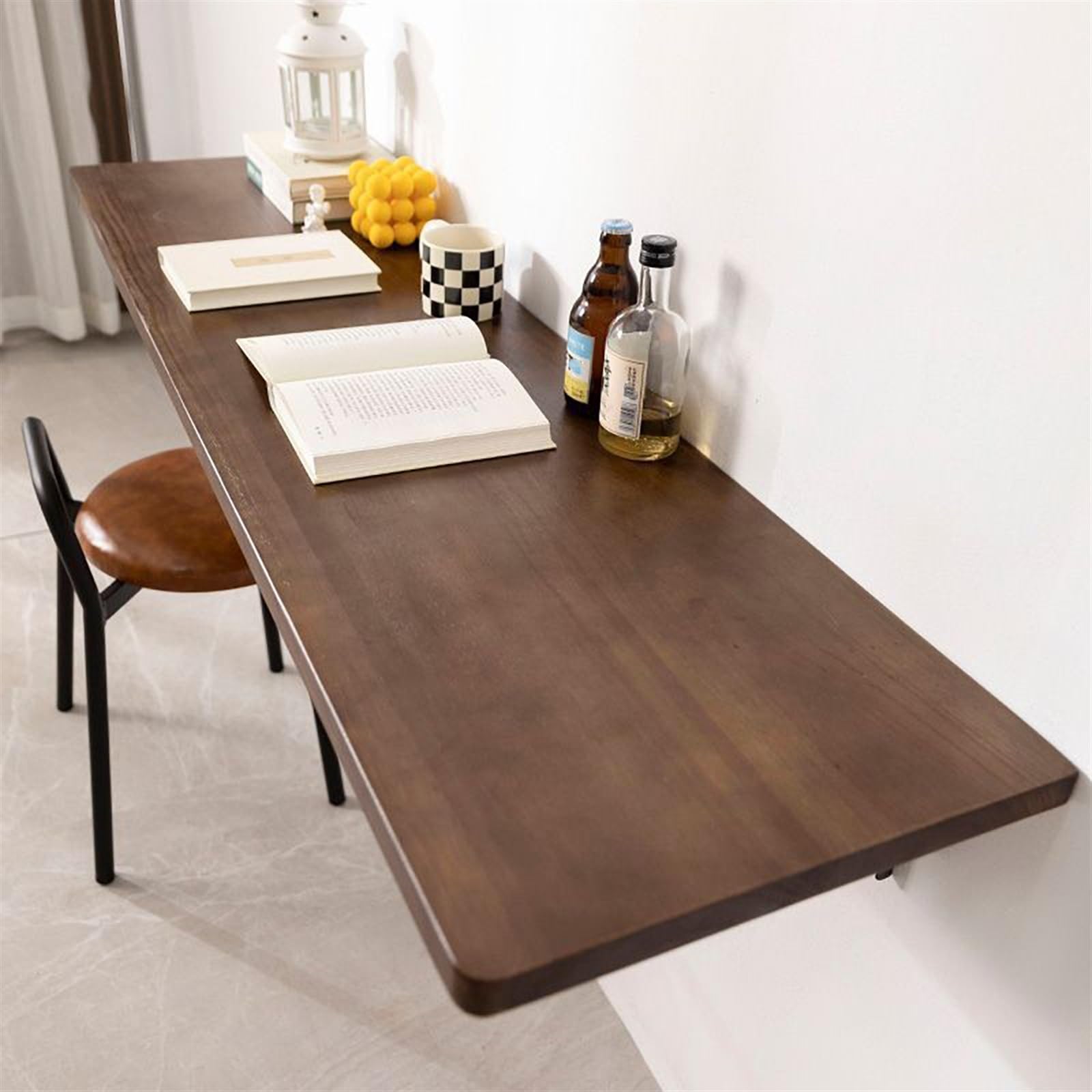 WQPMNYG Foldable Wall-Mounted Wooden Table for Laundry Room, Space-Saving Design (120x30CM) - Versatile and Stylish Furniture for Home nization