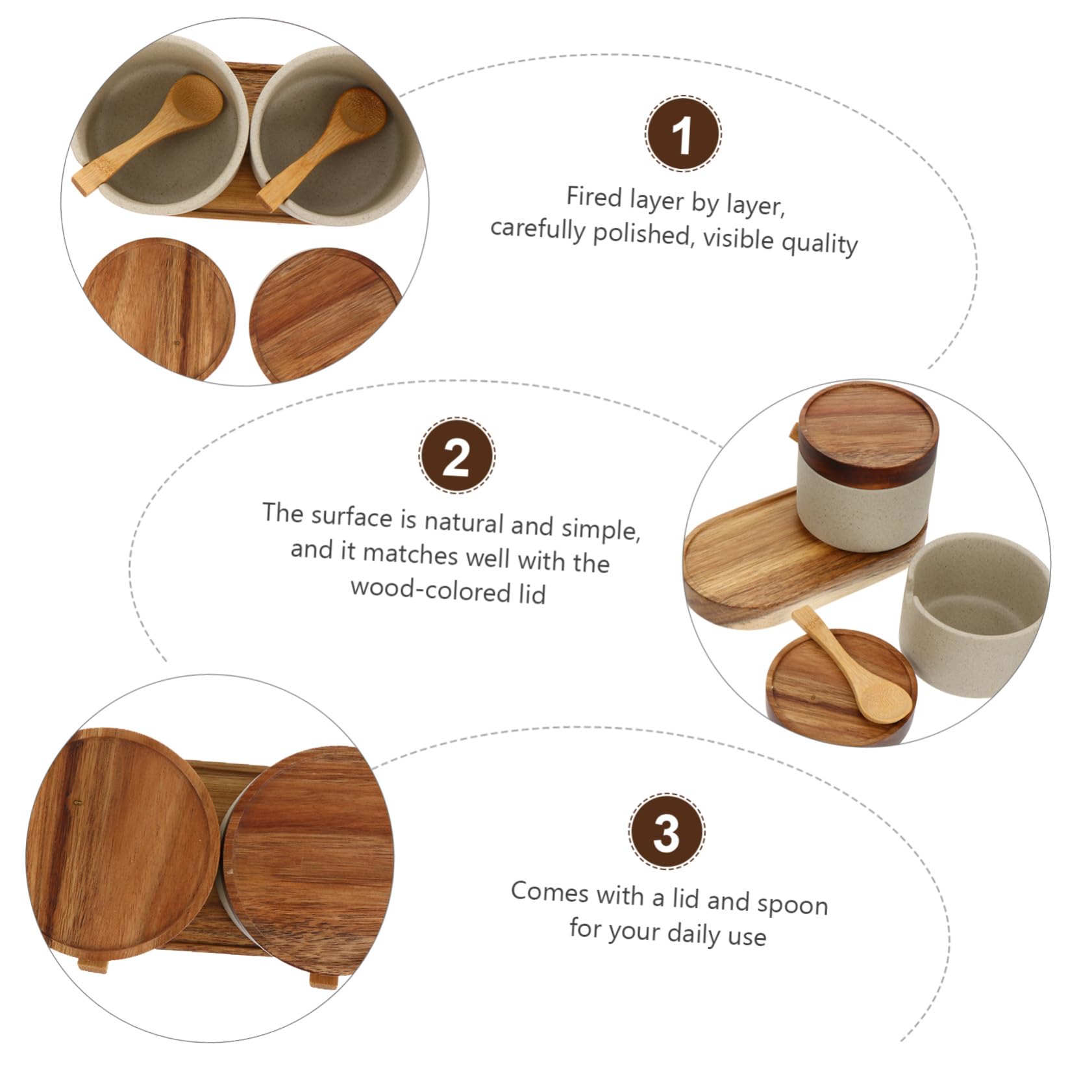 Frascos para Condimentos Cerámicos con Tapa, Juego de 2 Piezas, Tarros para Almacenar Especias, Menaje de Cocina Hogar, Resistentes a Manchas, Uso Doméstico
