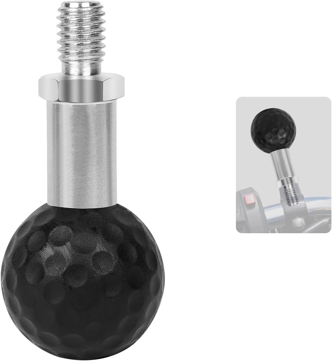 Came-TV 1'' Ball Adapter with M8 x 1.25 Threaded Bolt - CNC Aluminum Alloy Heavy-Duty Ball Mount Base for Ebike Motorcycle Phone Holder, Motorcycle Accessories & Double Socket Arm,75008