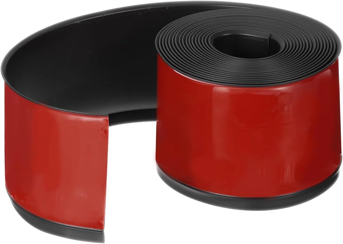 Rodapies Autoadhesivo 1 rollo de 6 m/236,22 pulgadas de vinilo for zócalo de pared, moldura de goma autoadhesiva flexible, despegar y pegar D(Black,6m)