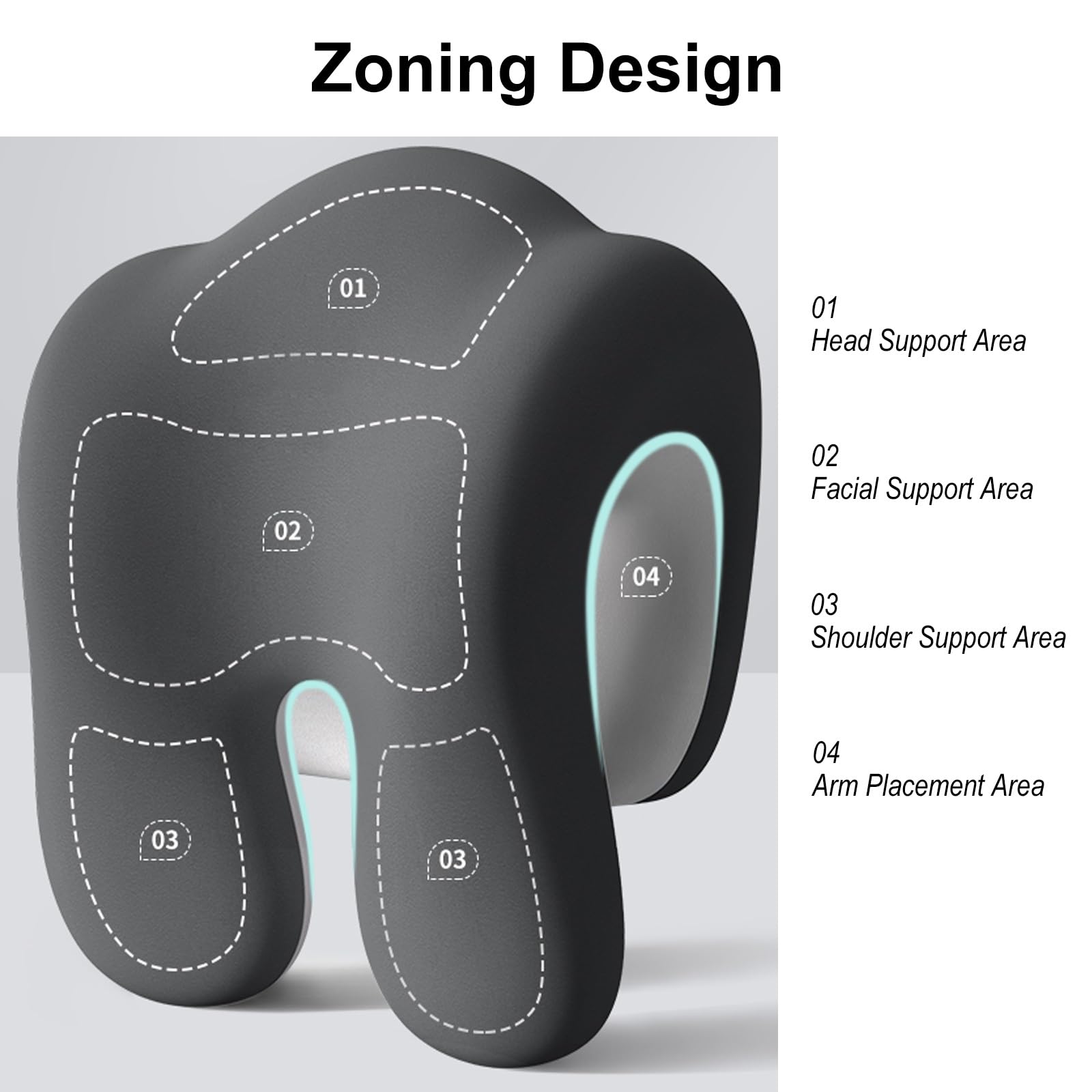 Cuscino poggiatesta per sedia da ufficio, design curvo versatile, per dormire a faccia in giù o sul fianco, ideale per adulti al lavoro o a scuola
