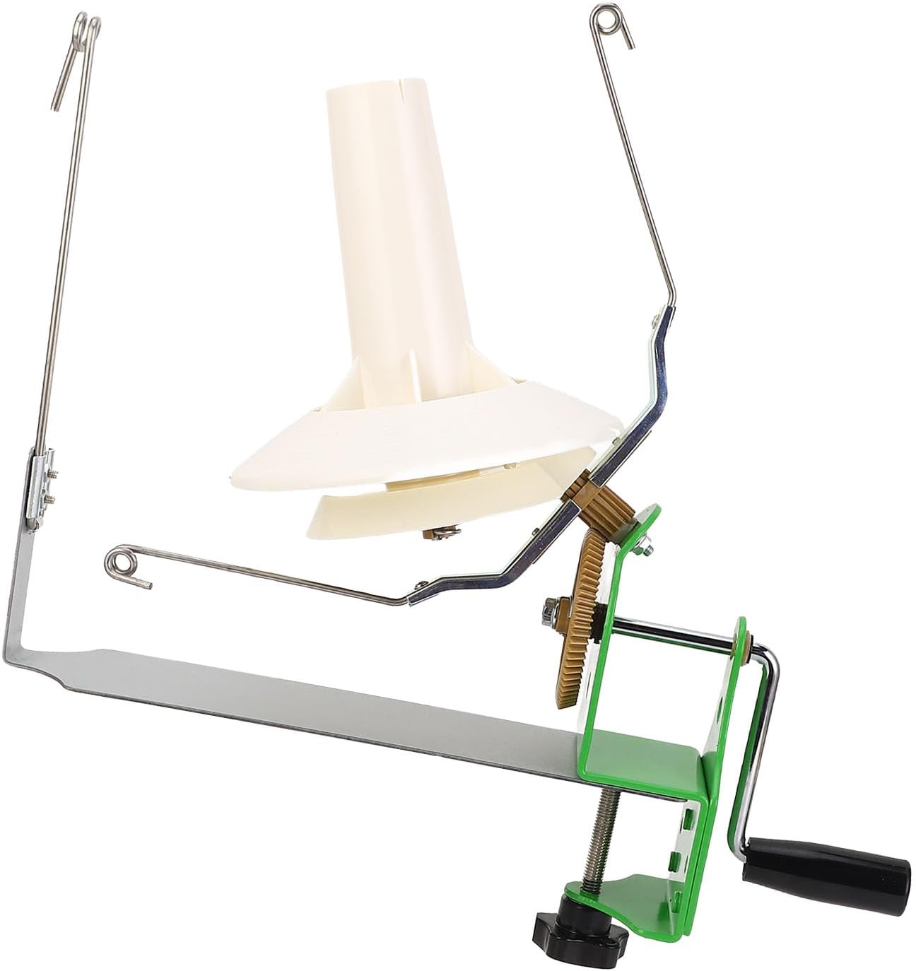 Hand Operated Yarn Winder, Manual Yarn Winding Set for Knitting, 8 Strands 400g Capacity Green Yarn Winder Holder with Stainless Steel Frame, for Wool Pashmina