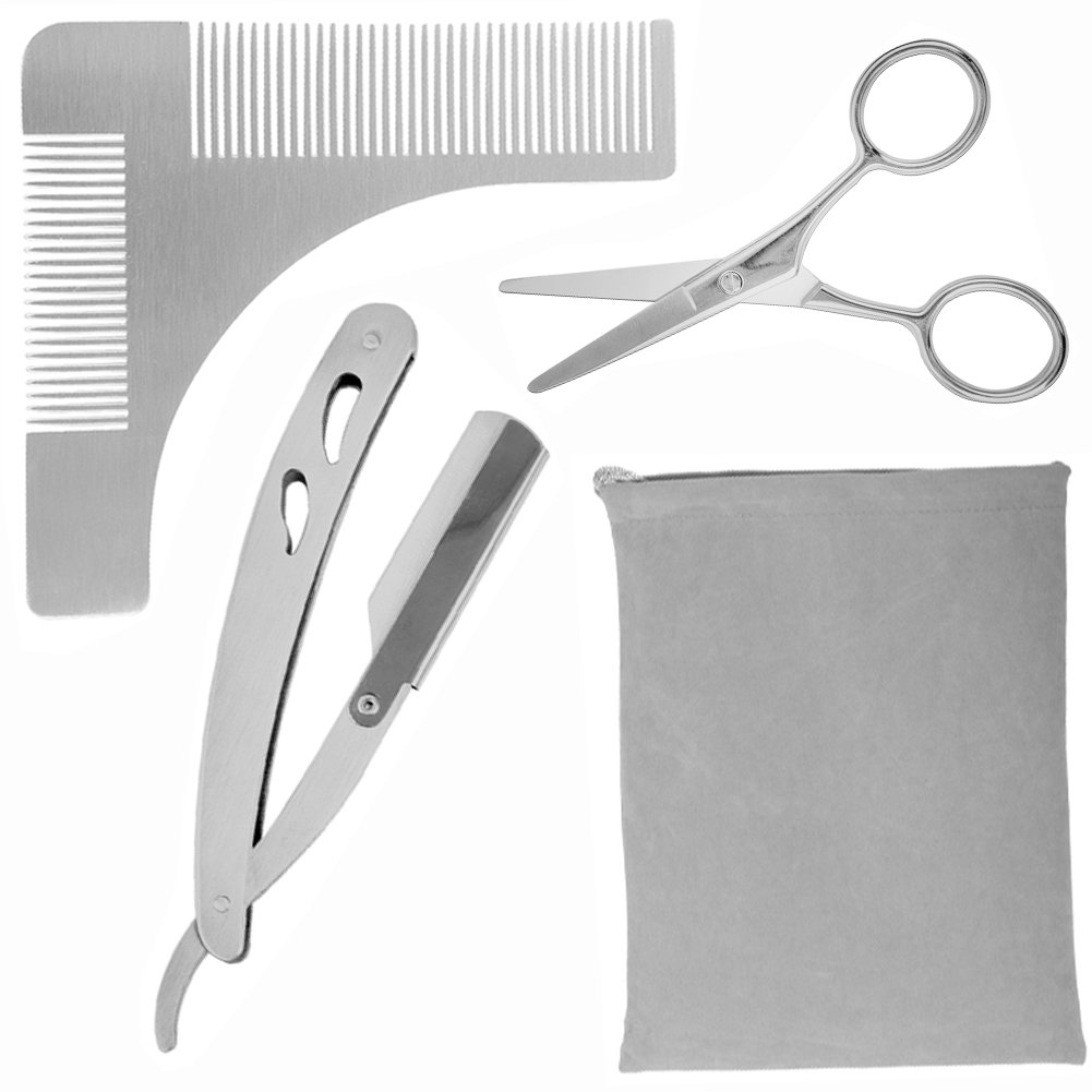 Straight Edge Razor, CUGLB Professional Razor Kit with Beard Shaping and Styling