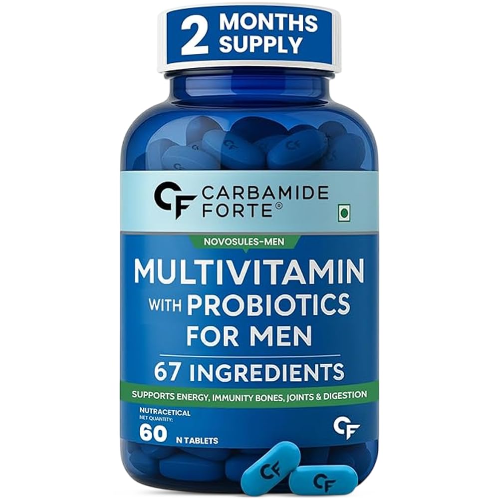 Carbamide Forte Multivitamin Tablet For Men | Multi vitamin For Men With Probiotics For Immunity & Energy | Multivitamin Tablets For Men For Bones and Joints Support | Multivitamin For Men With Ginseng Extract | Men Multivitamin Supplement | Multivitamin Men With Zinc, Multivitamins, Multiminerals - 60 Veg Multivitamin Men Tablets-image-30
