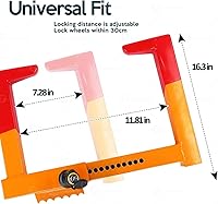 Vista 5 de ZONETECH Paquete de 2 cerraduras de seguridad para rueda, abrazadera de remolque, garra de neumático de arranque Estabilizador resistente de alta