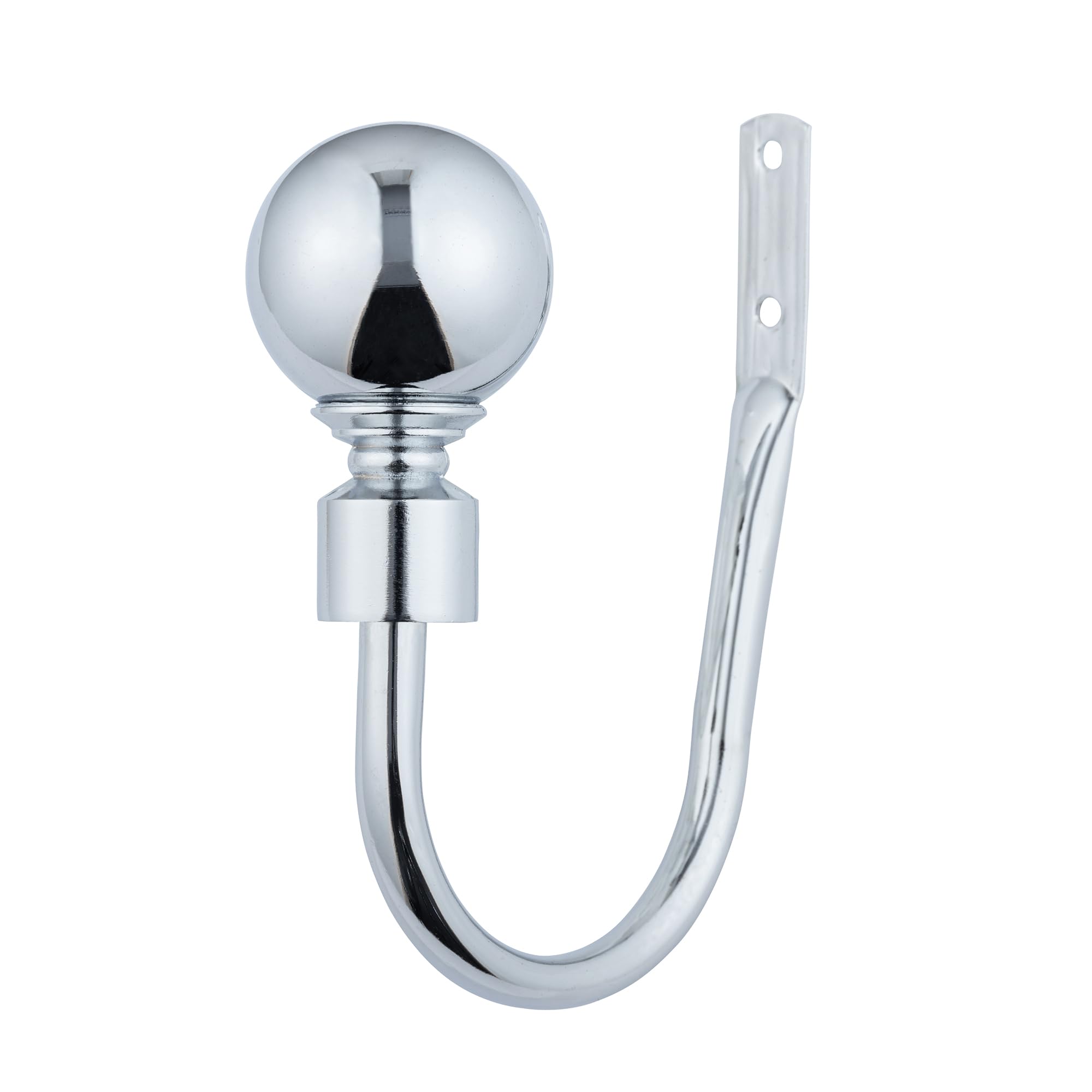 A.unique Home Plain Pair Of Round Ball Metal Holdbacks With FittingsNickel from B&Q