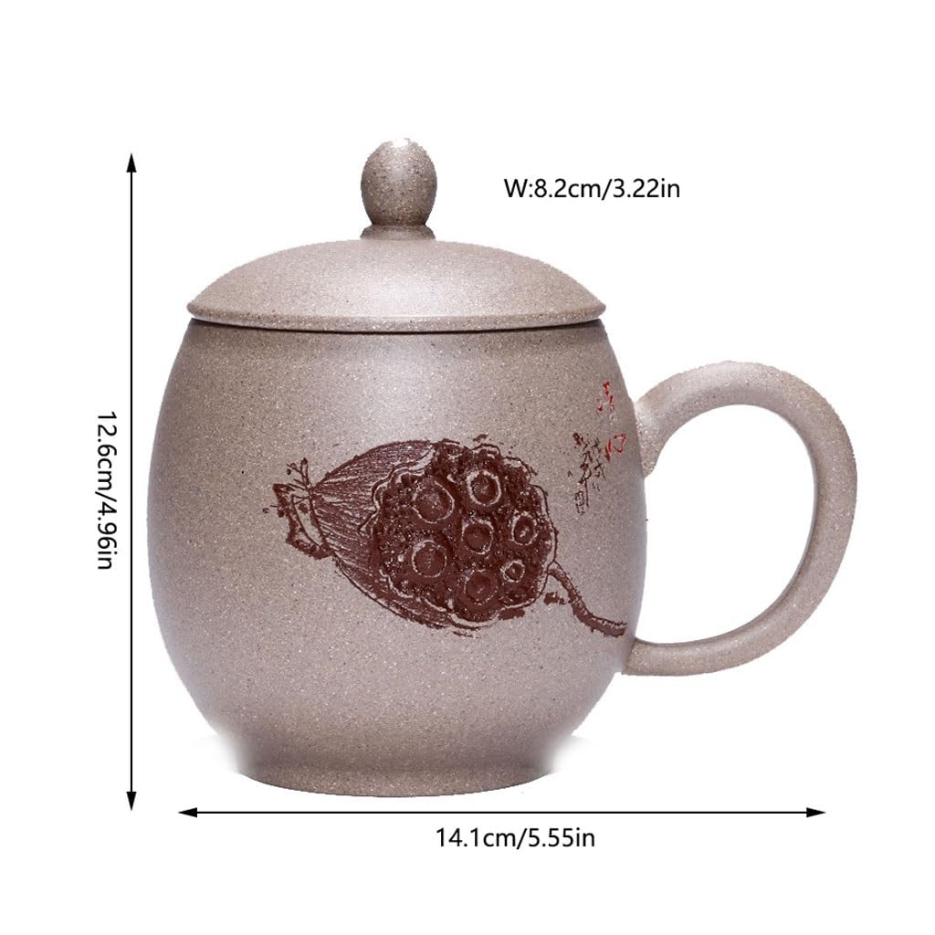 Kubki Matcha Kubek na wodę z pokrywką Kubek biurowy 480 ml Fioletowy Kubek z piaskiem Ręcznie robiony kubek do herbaty Zestaw do herbaty z zaparzaczem