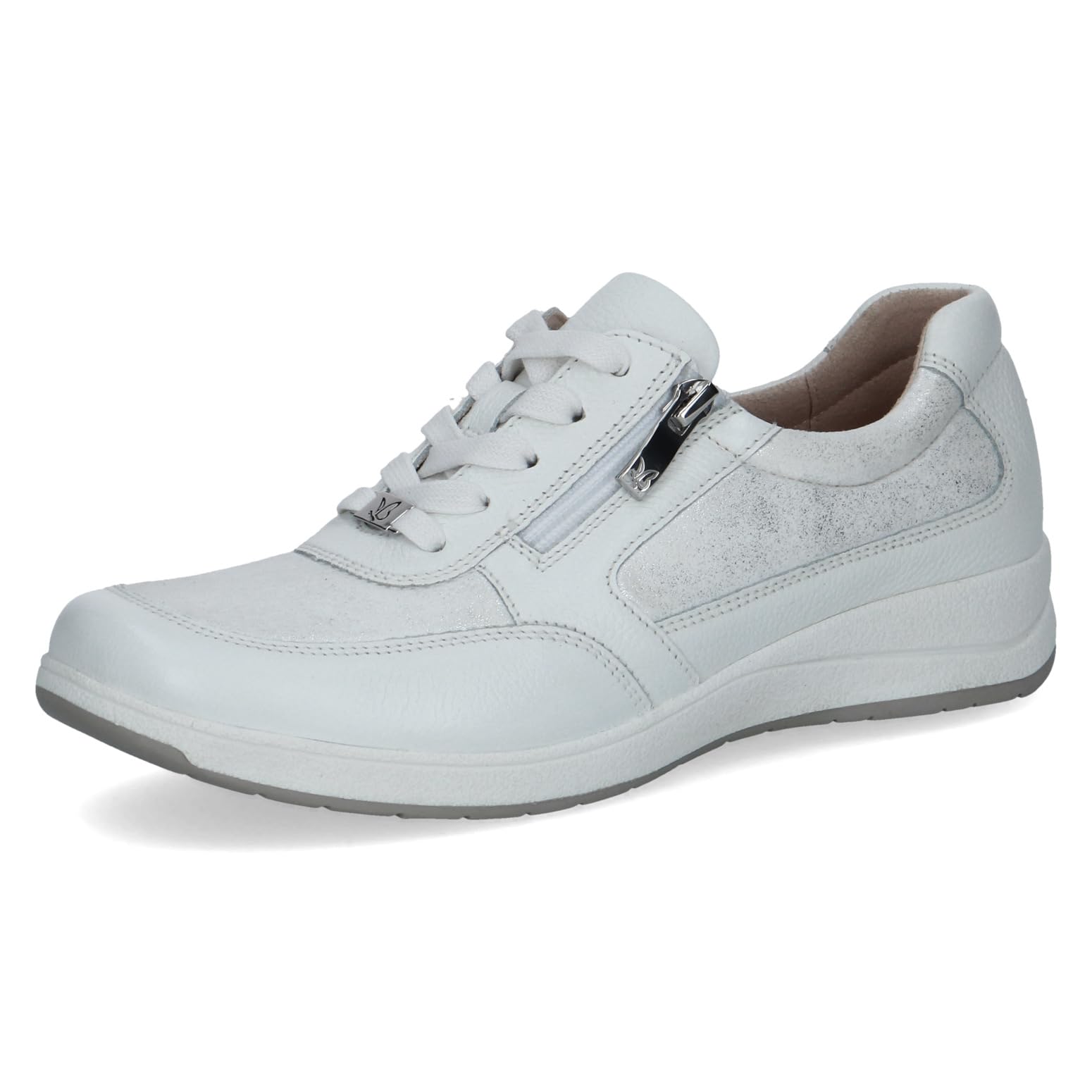 CAPRICE Women Damen 9-23723-44 Sneaker, White Silver, 4 UK