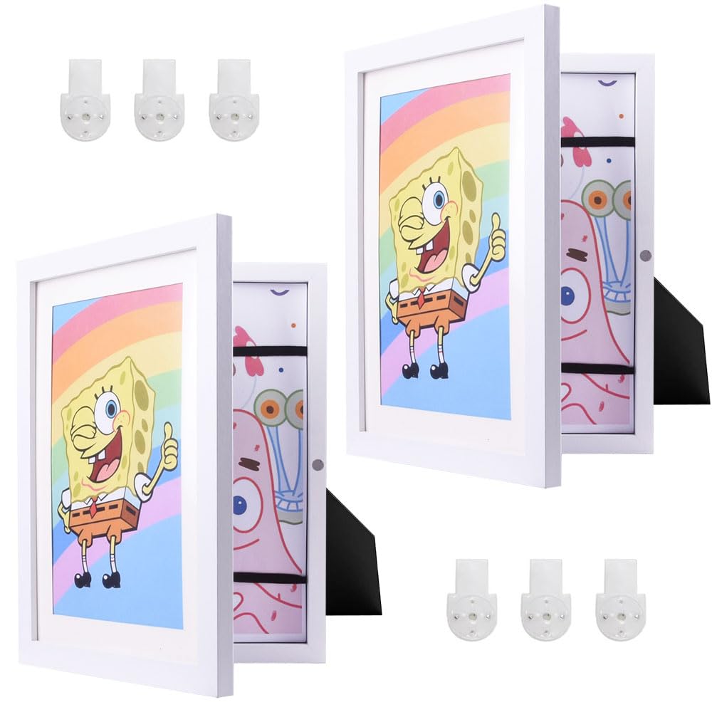 Kids Art Frame, Kids Artwork Frames Changeable 8.3 X11.8 Inch, Kids Art Display Frames Front Opening, Artwork Display Storage Frames A4 Picture for Children Art Projects Home Office Drawing Storage