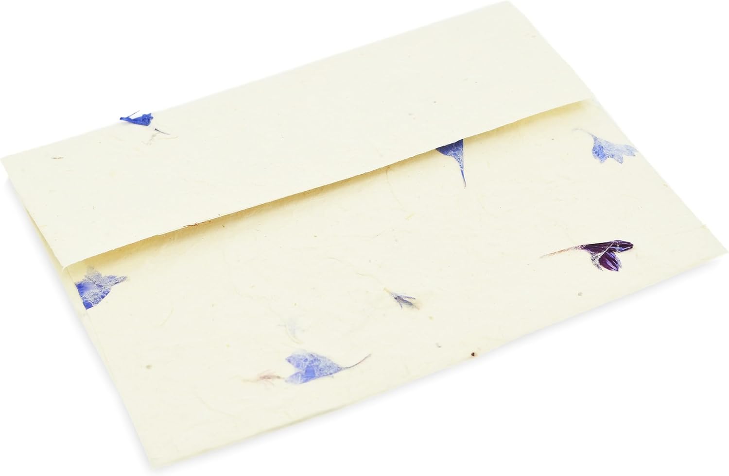 Kathmandu Valley Co. 4x6 inch Handmade Lokta Paper Envelopes for Wedding Invitations, Announcements, Vintage Envelopes with Pressed Cornflower Flower Petals. Made in Nepal. (100 Pack)