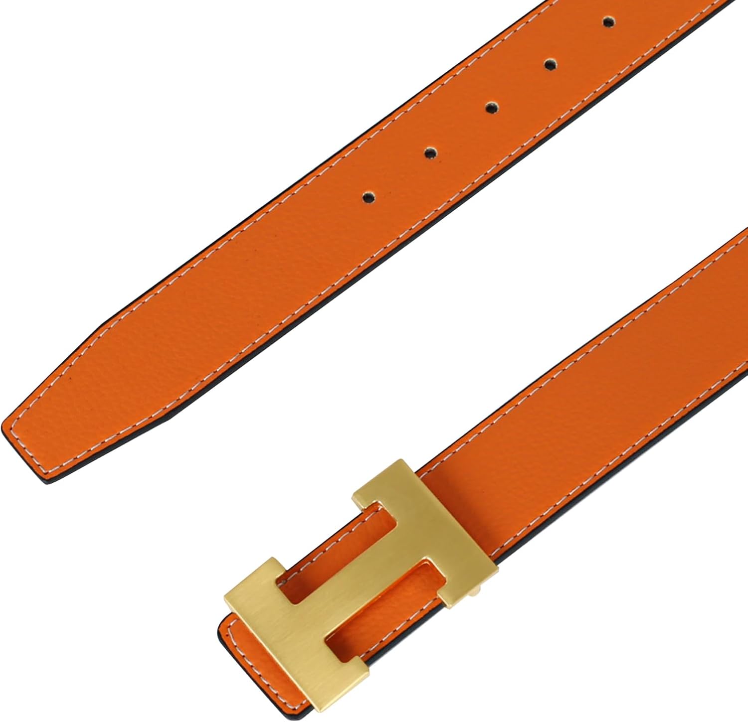 Aurolran Men&Womens Leather Dress Belt Business Automatic Buckle Belt Color-Black Silver Gold