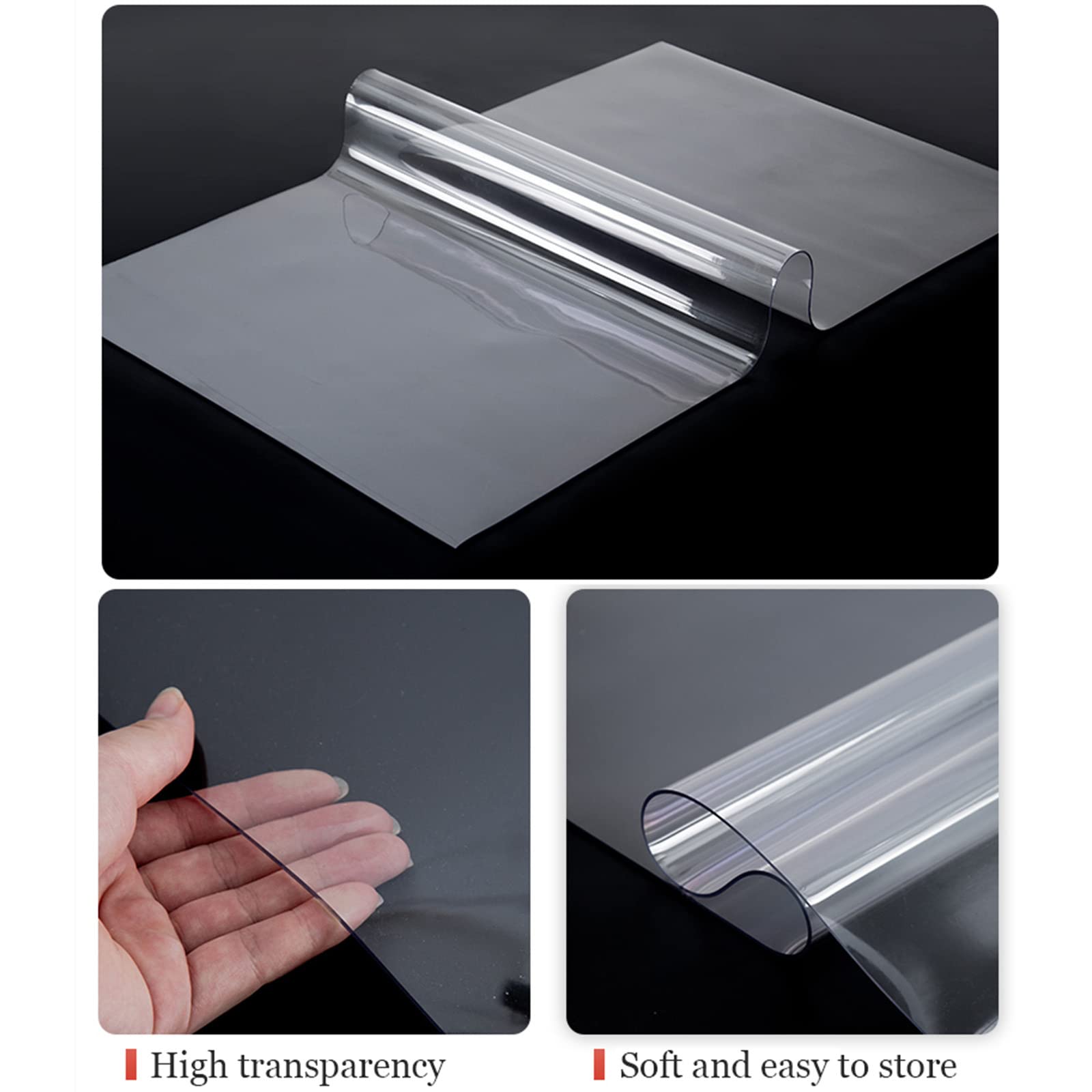 Tapete transparente para silla, 90 x 120 cm, protector de suelo de PVC antideslizante para madera dura y alfombra, tapete transparente para escritorio de oficina, ideal para uso en casa y juegos (39.4