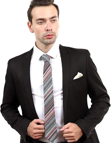 Miniatura 7 de JESLANG Corbata ajustada para hombre de 256 pulgadas de algodón y lino perfecta para ocasiones formales e informales