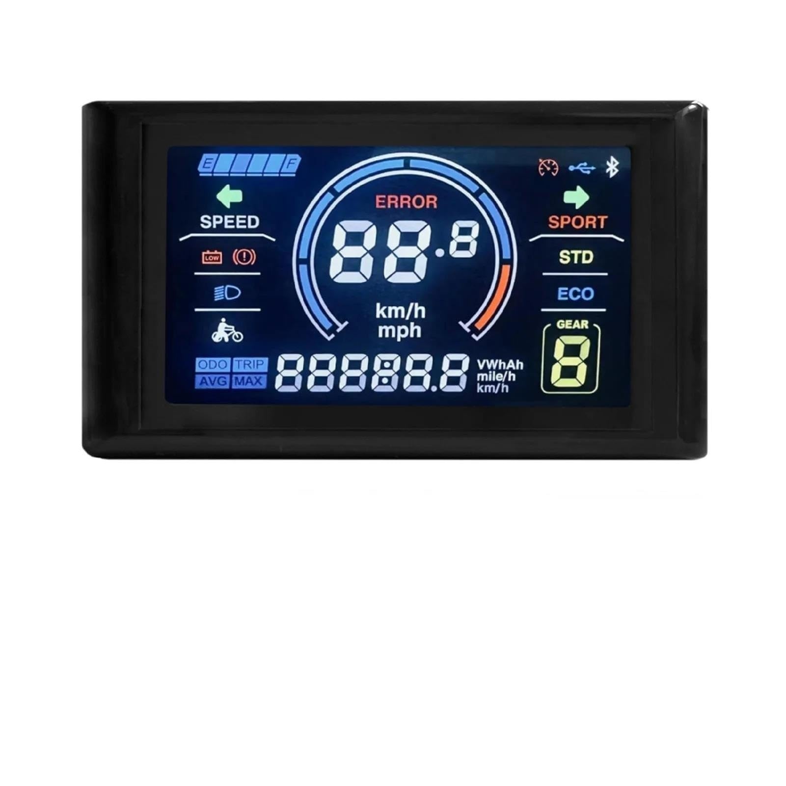 Controllo Display E-Bike LCD-S966 24V 36V 48V-72V 5+2 Pin