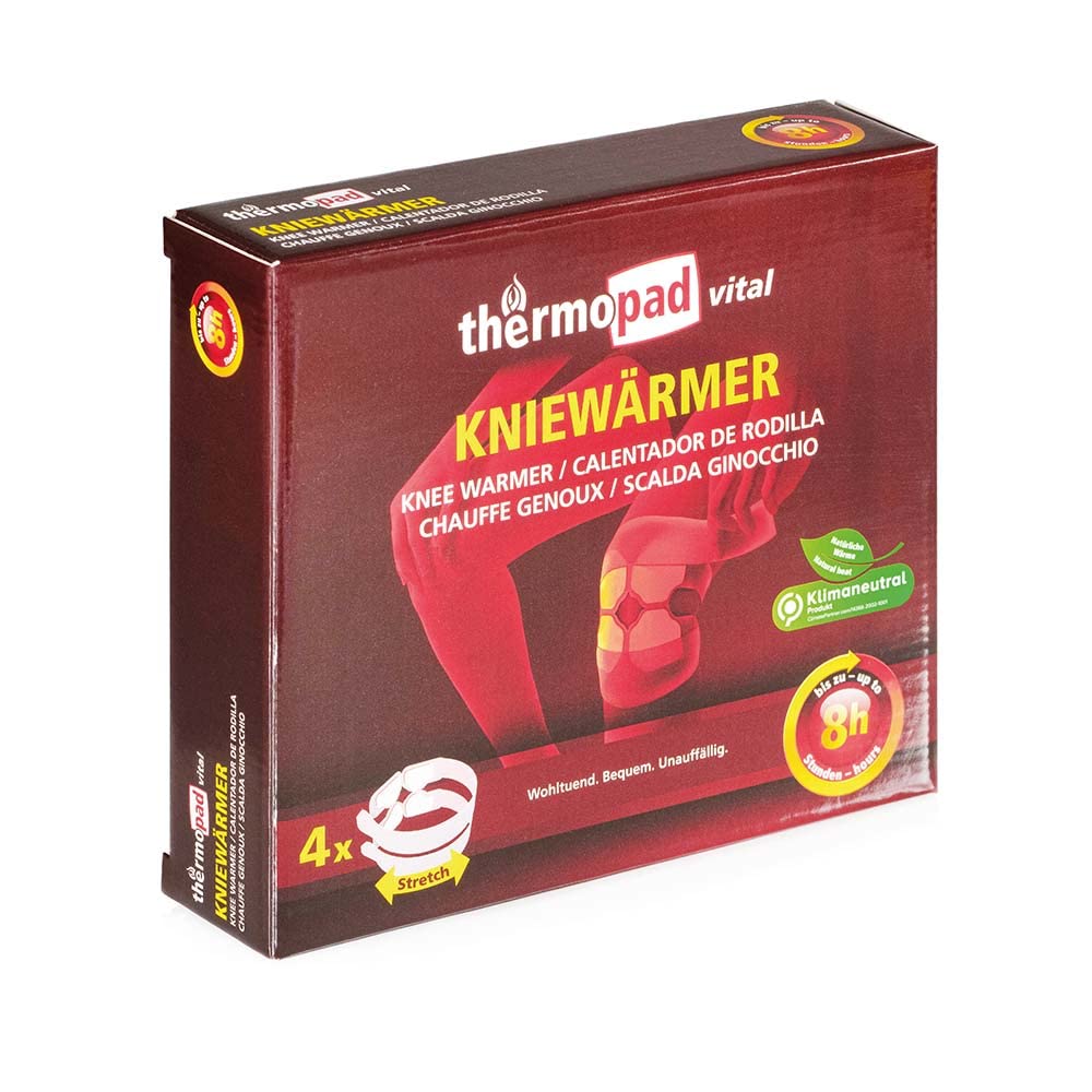 THERMOPAD Knee Warmers – The Original: Pack of 4 for up to 8 Hours of Warmth on the Knee I Stretch Bands + Velcro Closure I Air-Activated