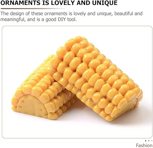Miniatura 3 de YARNOW 20 piezas de rebanadas de maíz artificiales, pequeños adornos de imitación de corte de maíz de 0.73 x 1.1 pulgadas, adornos de mazorca de