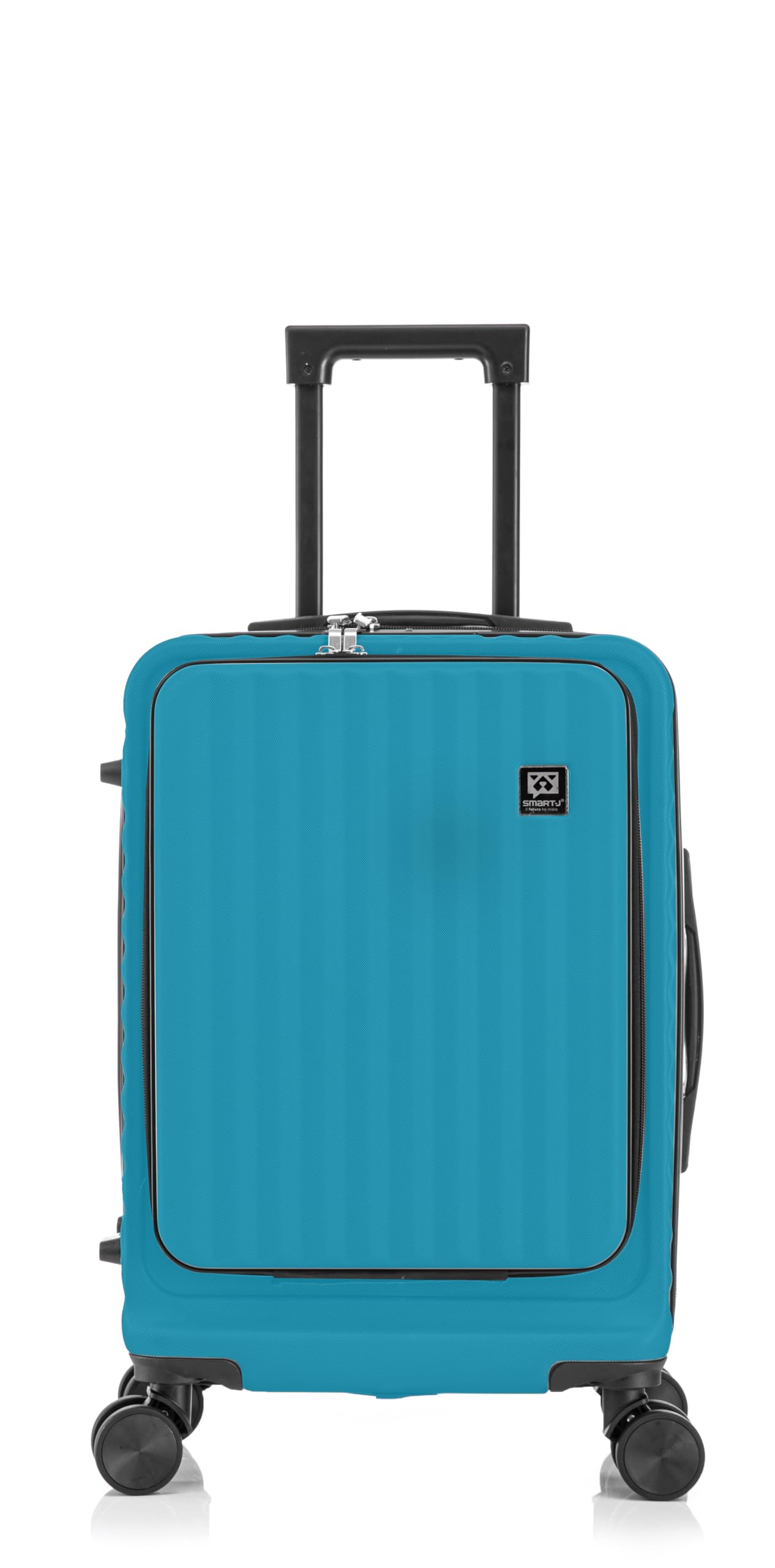 SMART-J Zestaw 3 walizek z twardym bagażem Tris (20"/24"/28") - bagaż podróżny z zamknięciem TSA, 4 kółka obrotowe, odporna na zarysowania powłoka ABS, lekka i wytrzymała, przezroczysty, Turchese (20