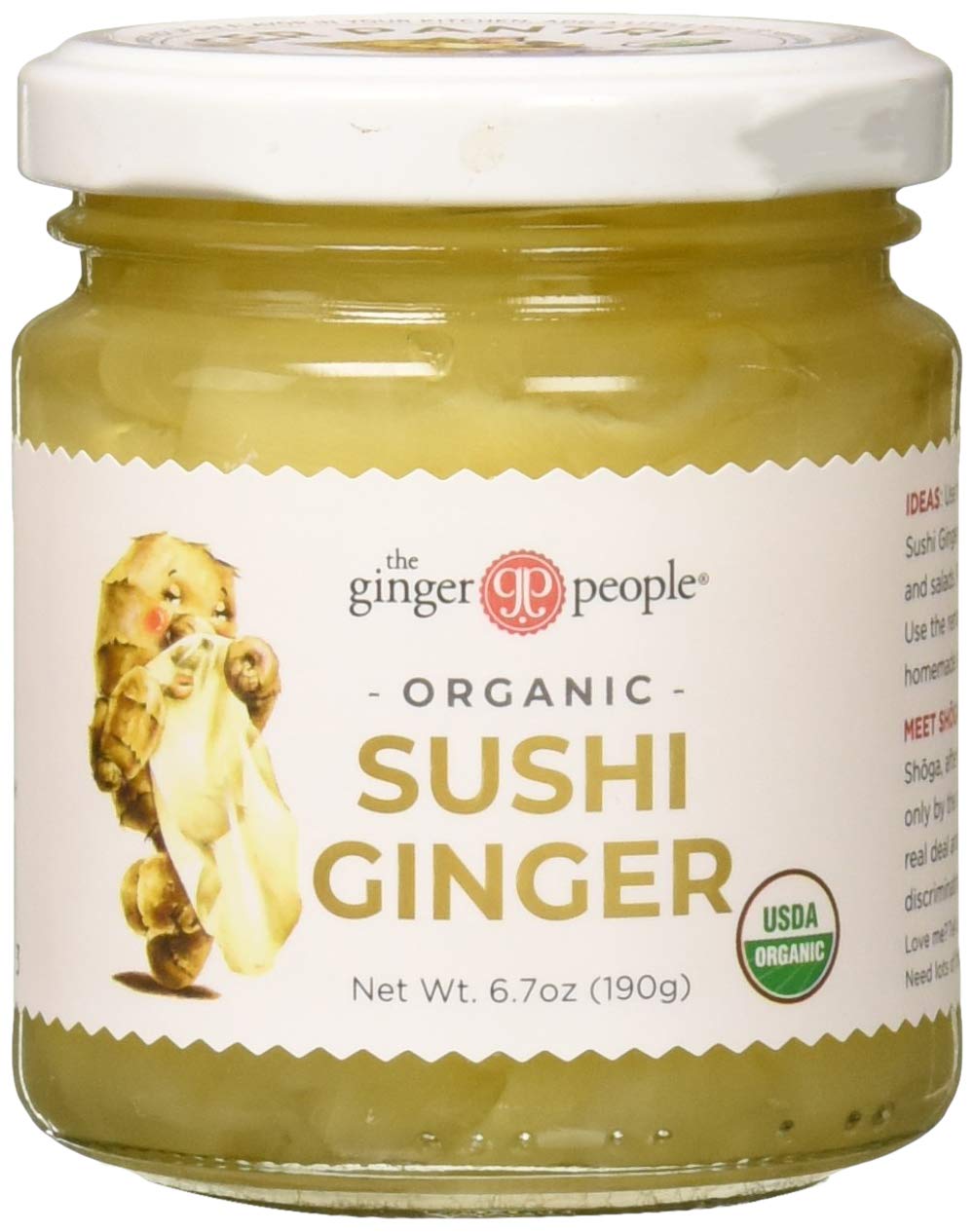 Organic Sushi Ginger, no artificial ingredients, 6.7 oz (12 pack)